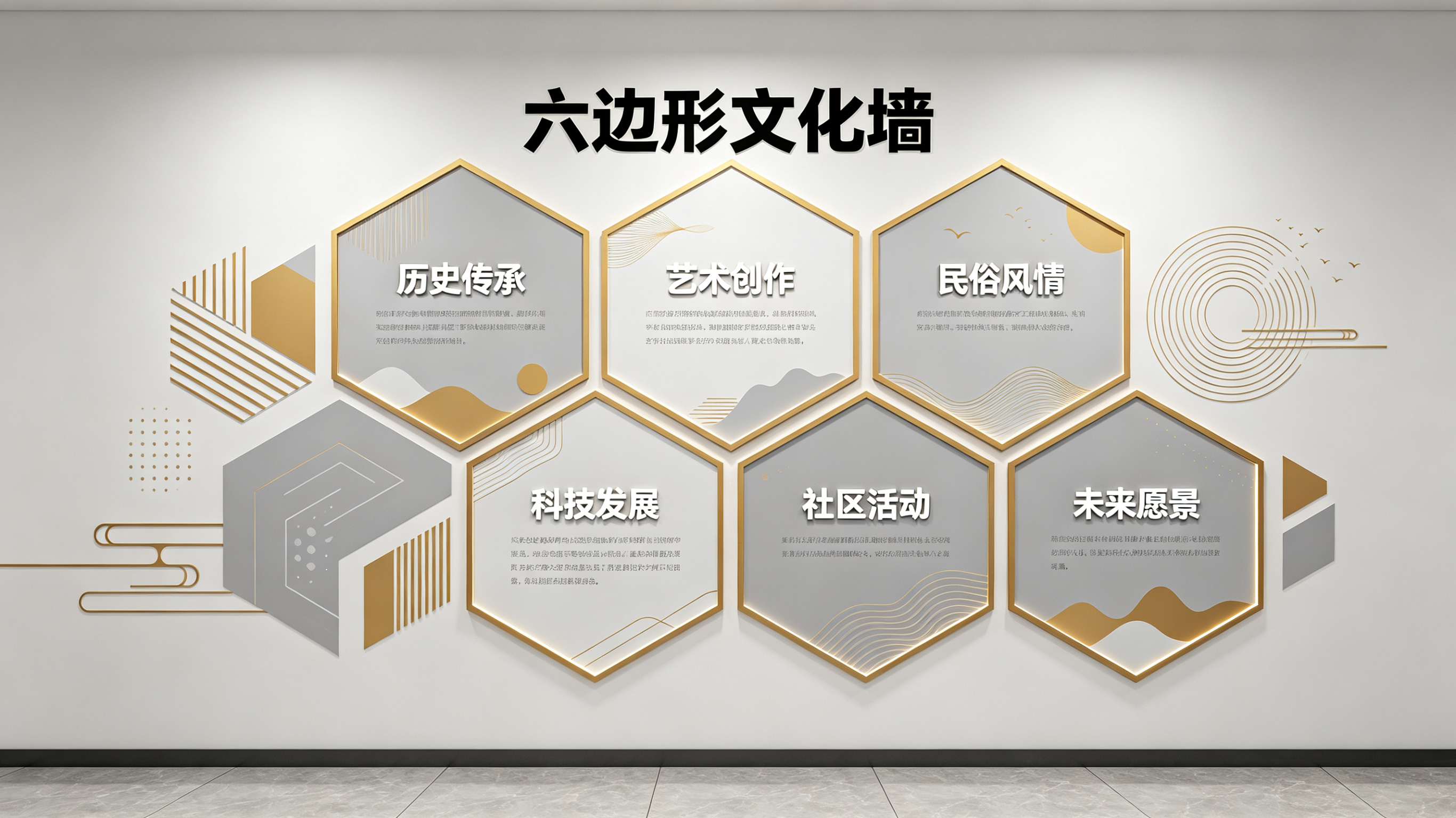 漯河企业文化墙 | 六边形信息美学